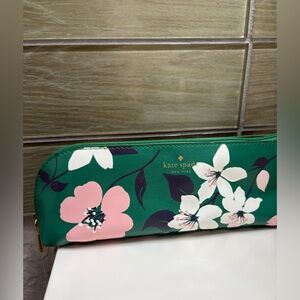 Kate Spade Green Floral Pencil Case